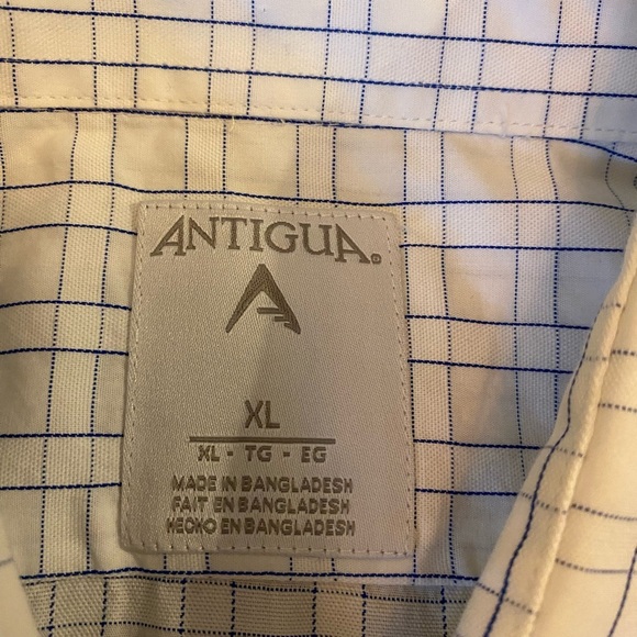 Kansas Jayhawks Antigua LS Button Down Shirt Size XL Color White Plaid - Picture 3 of 7